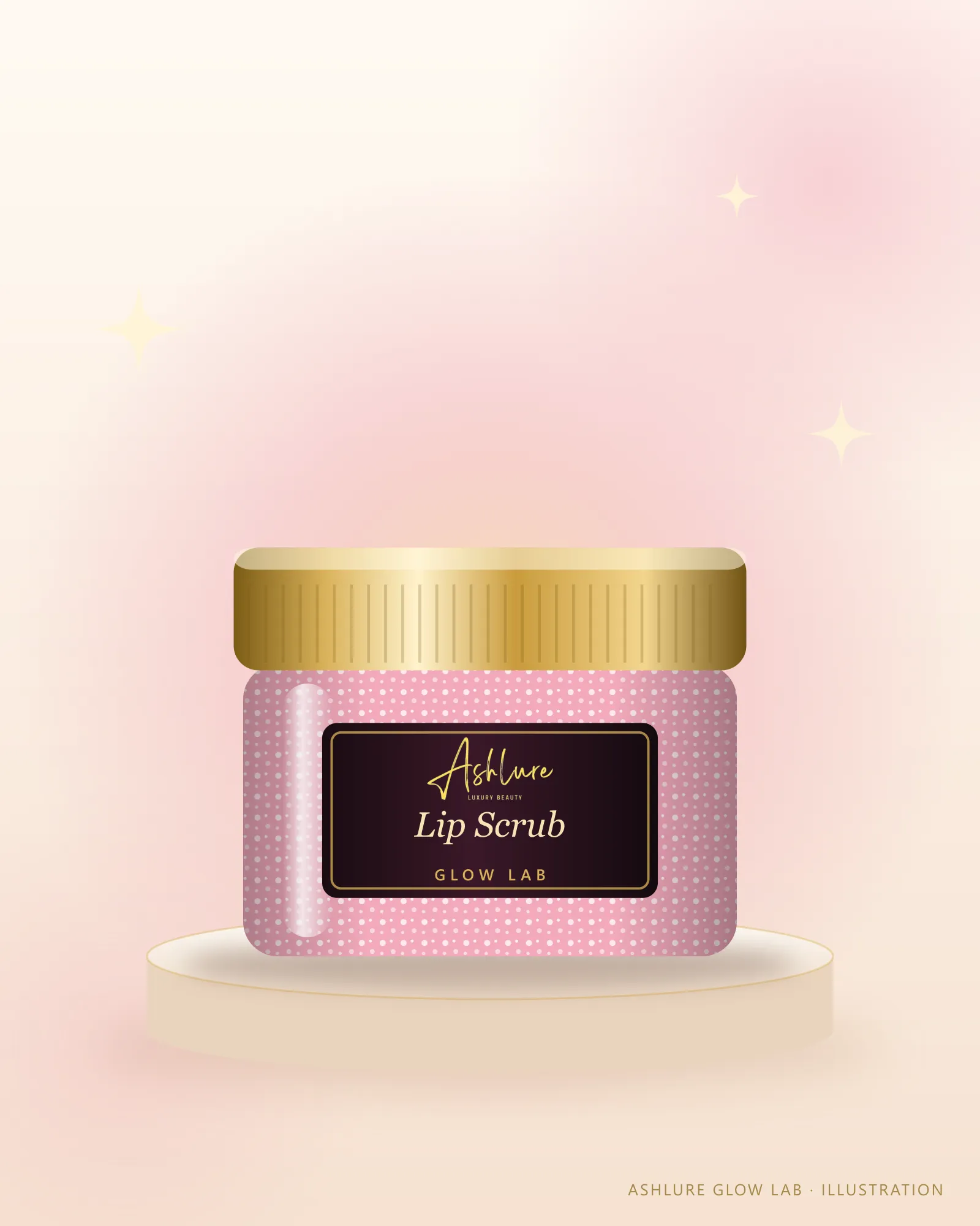 Illustration of Ashlure Glow Lip Scrub; final product not yet photographed