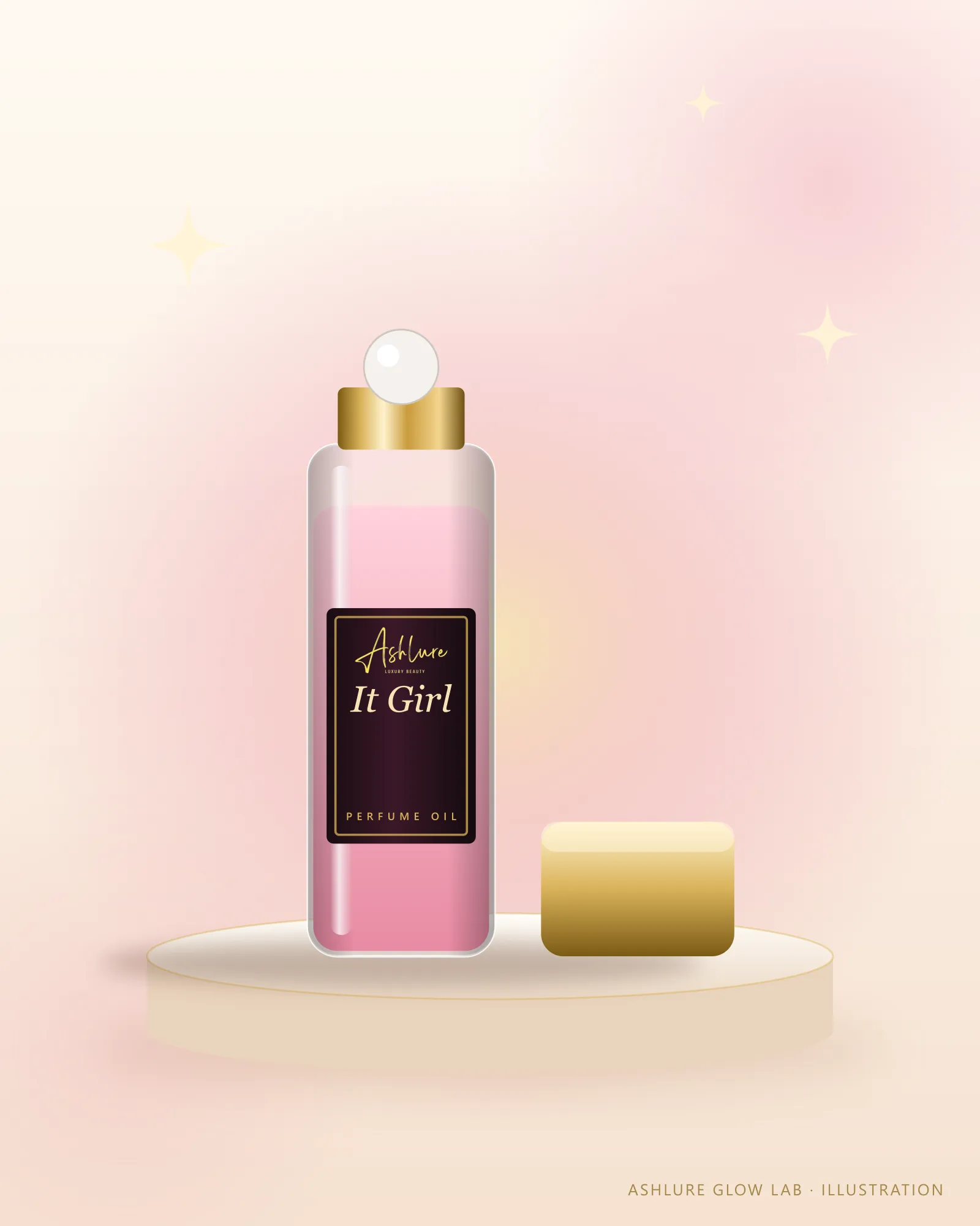 Illustration of Ashlure It Girl Perfume Oil; final product not yet photographed