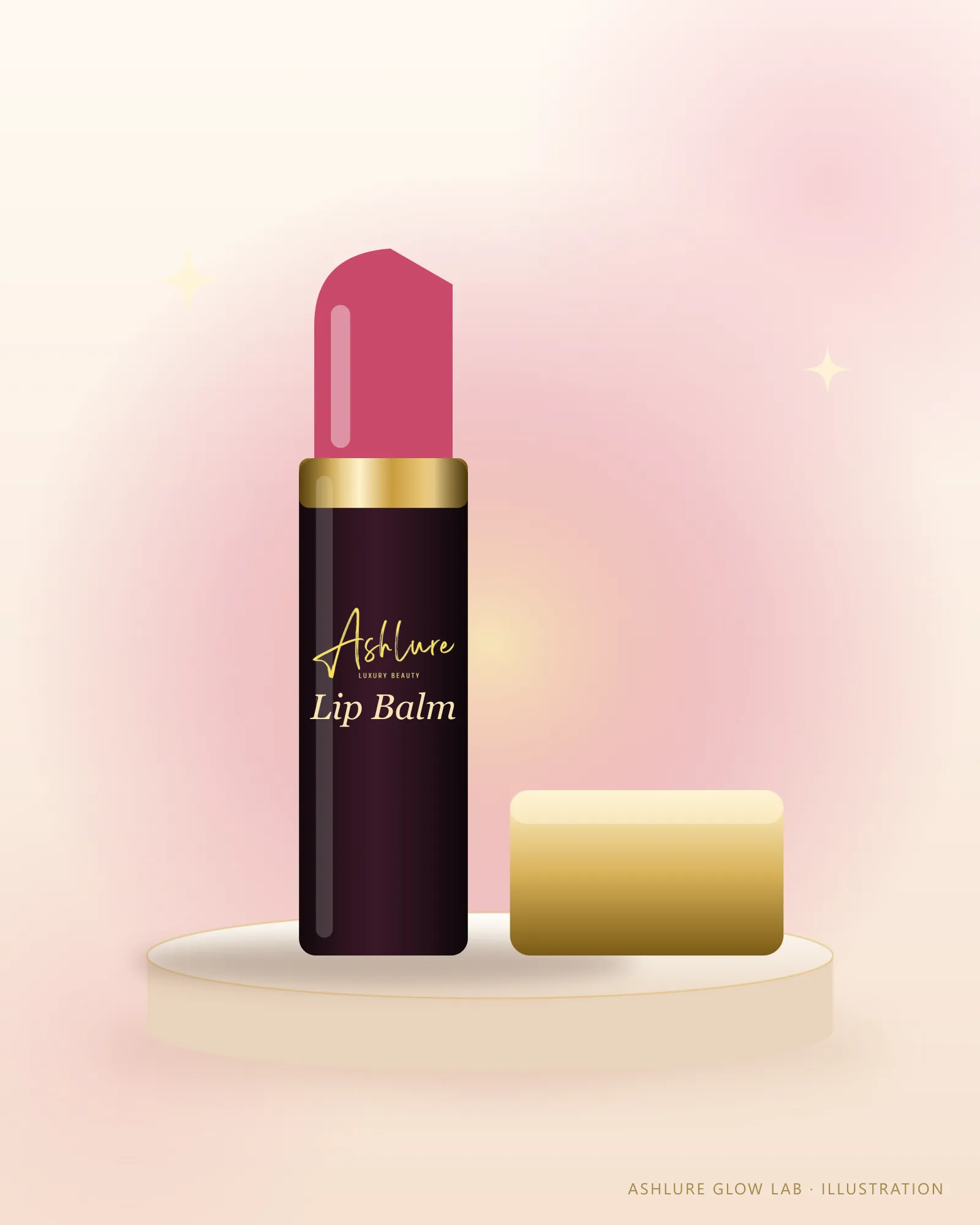 Illustration of Ashlure Tinted Lip Balm; final product not yet photographed