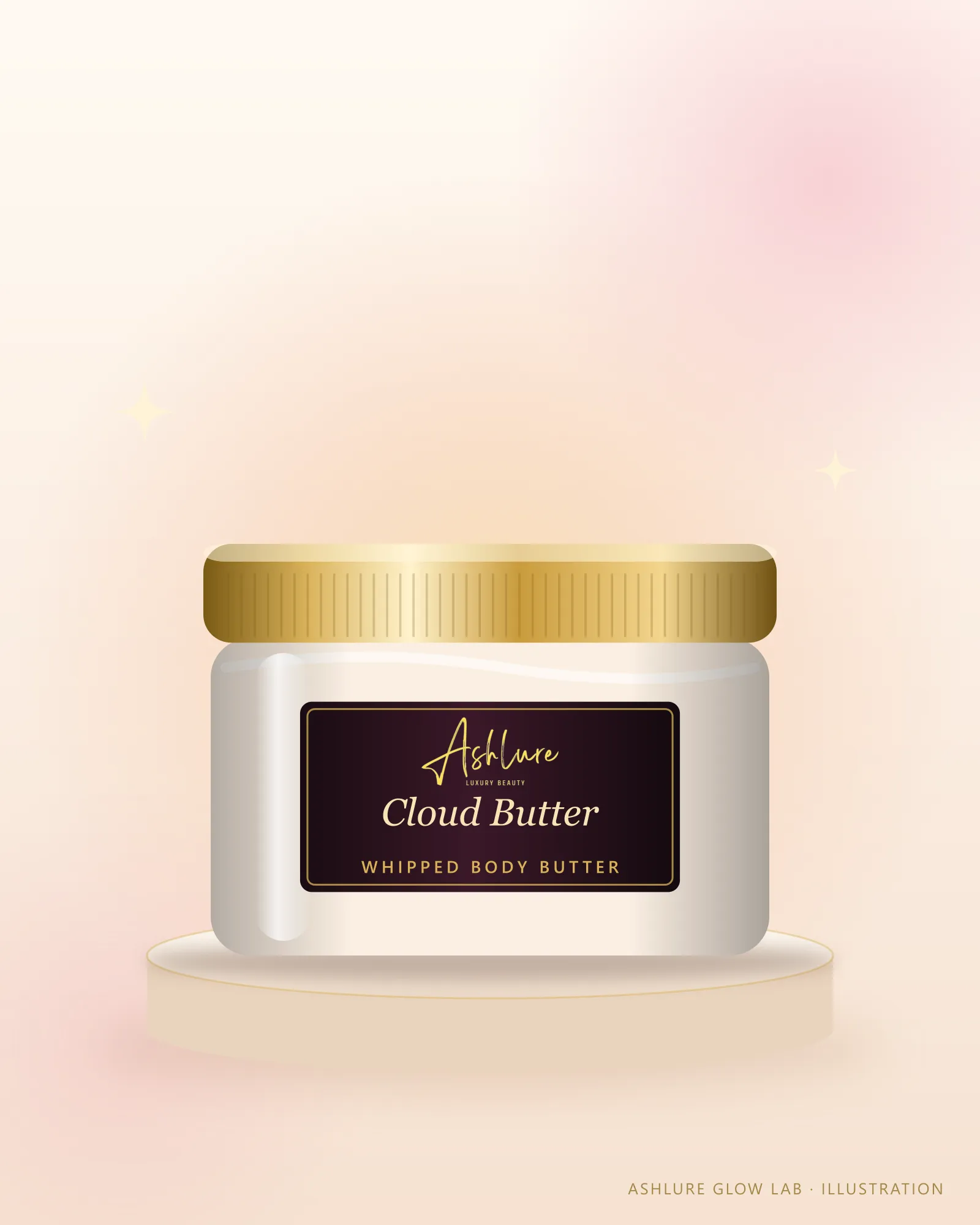 Illustration of Ashlure Cloud Body Butter; final product not yet photographed